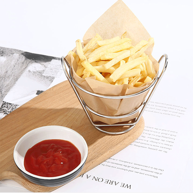 Metal Food Basket - Silver