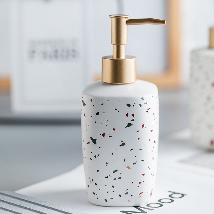 Terrazzo Inspired Ceramic Rectangular Soap Dispenser