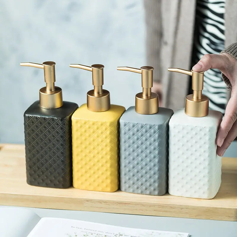 Rectangular Ceramic Soap Dispenser - Black