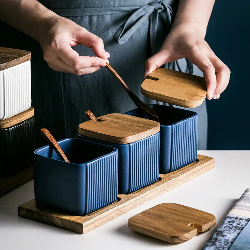 Ceramic Canister Set - Blue