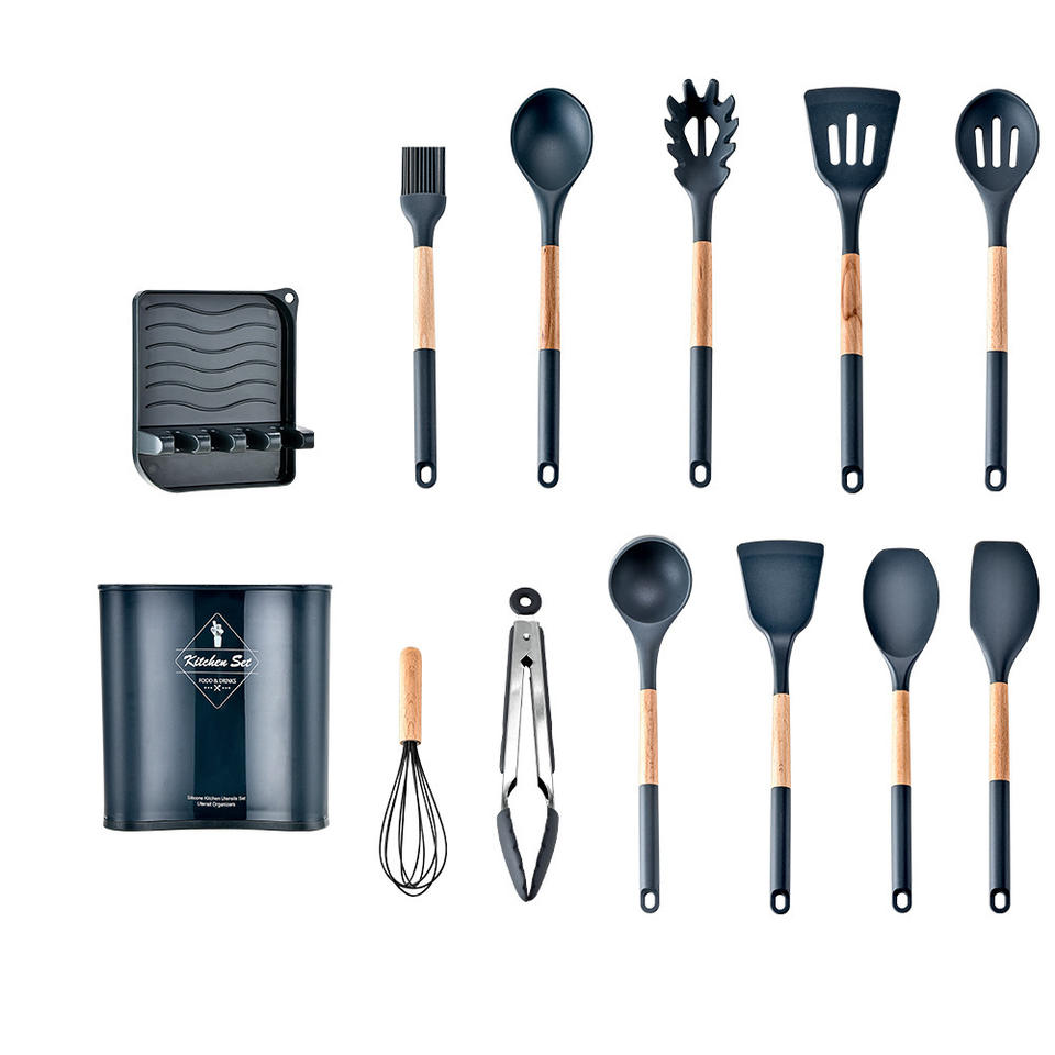 13-Piece Silicone Utensils - Grey