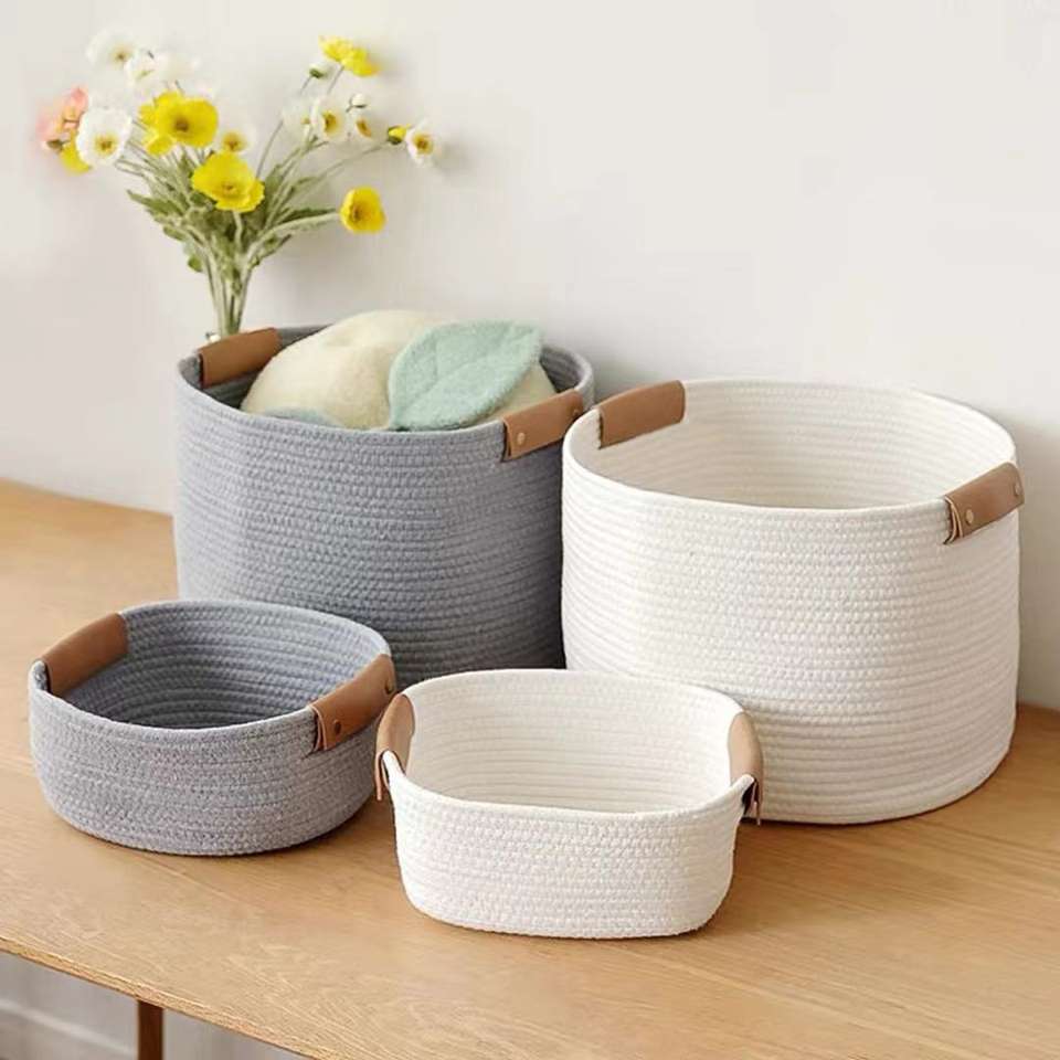 Woven Laundry Bags Set - Grey