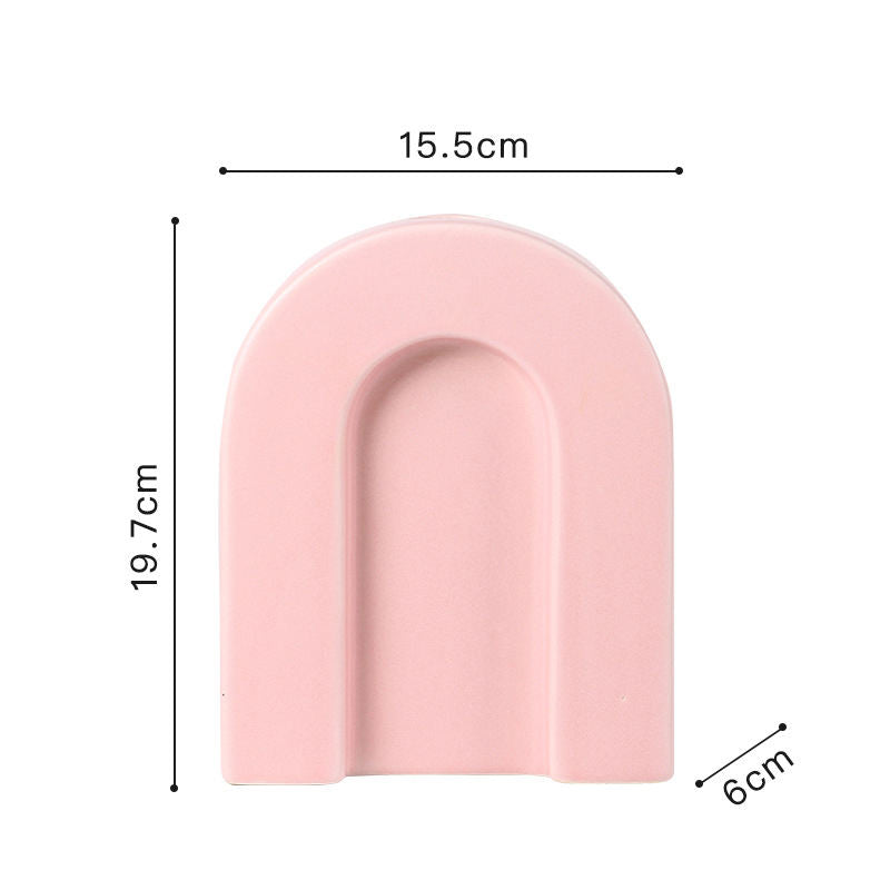 Arched M Tabletop Ceramic Vase - Pink