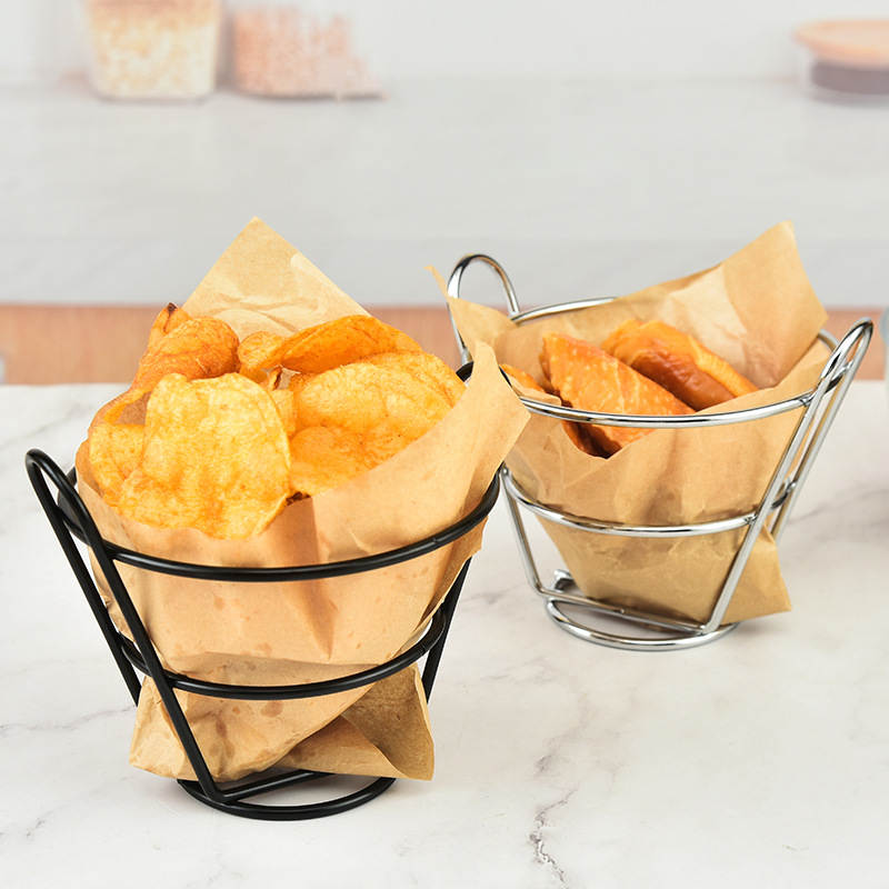 Metal Food Basket - Black