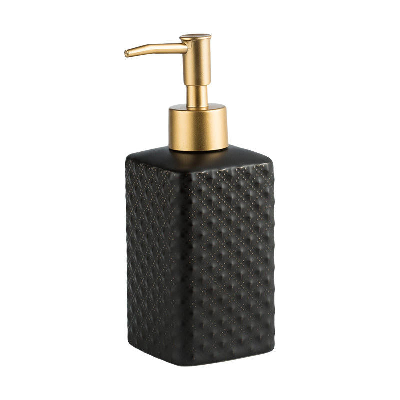 Rectangular Ceramic Soap Dispenser - Black