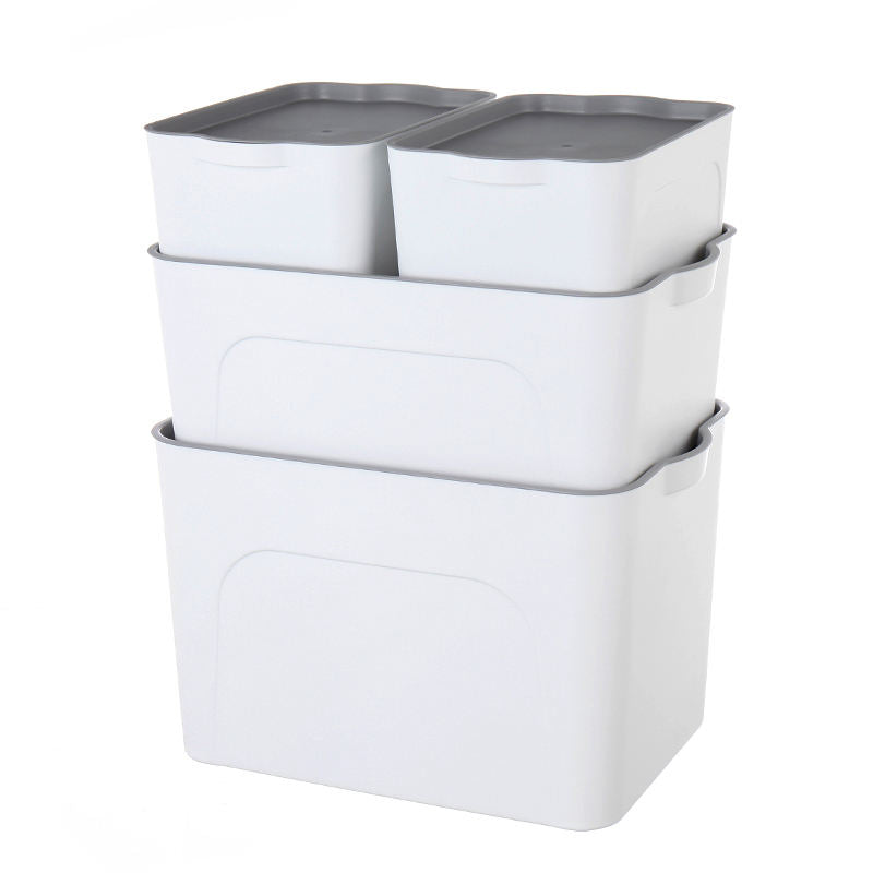 4-Piece Stackable Storage Boxes Set - White