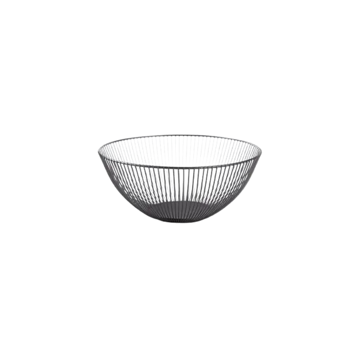 Round Metal Basket - Black