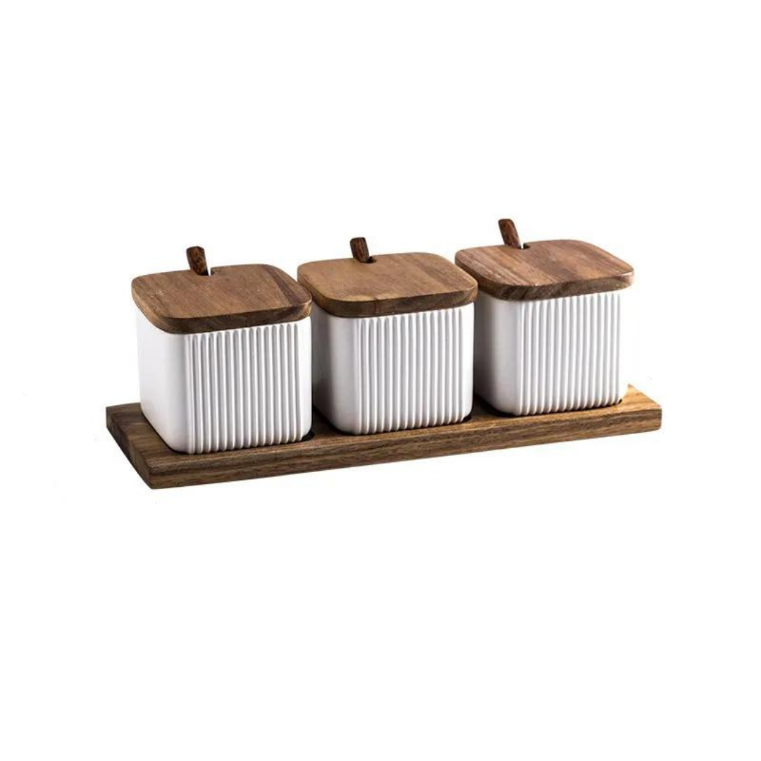 Ceramic Jars Set - White
