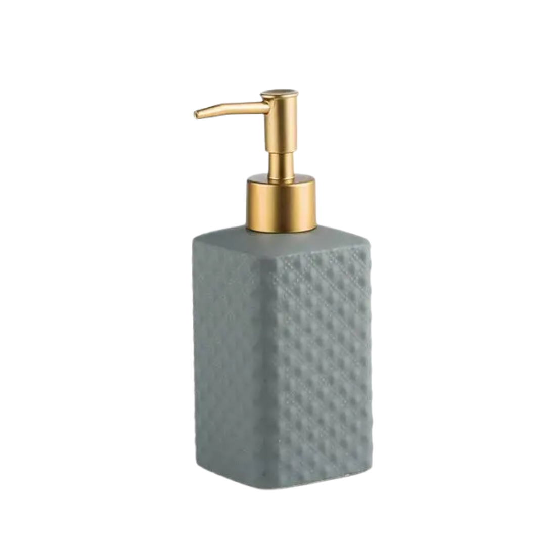 Rectangular Ceramic Soap Dispenser - Gray