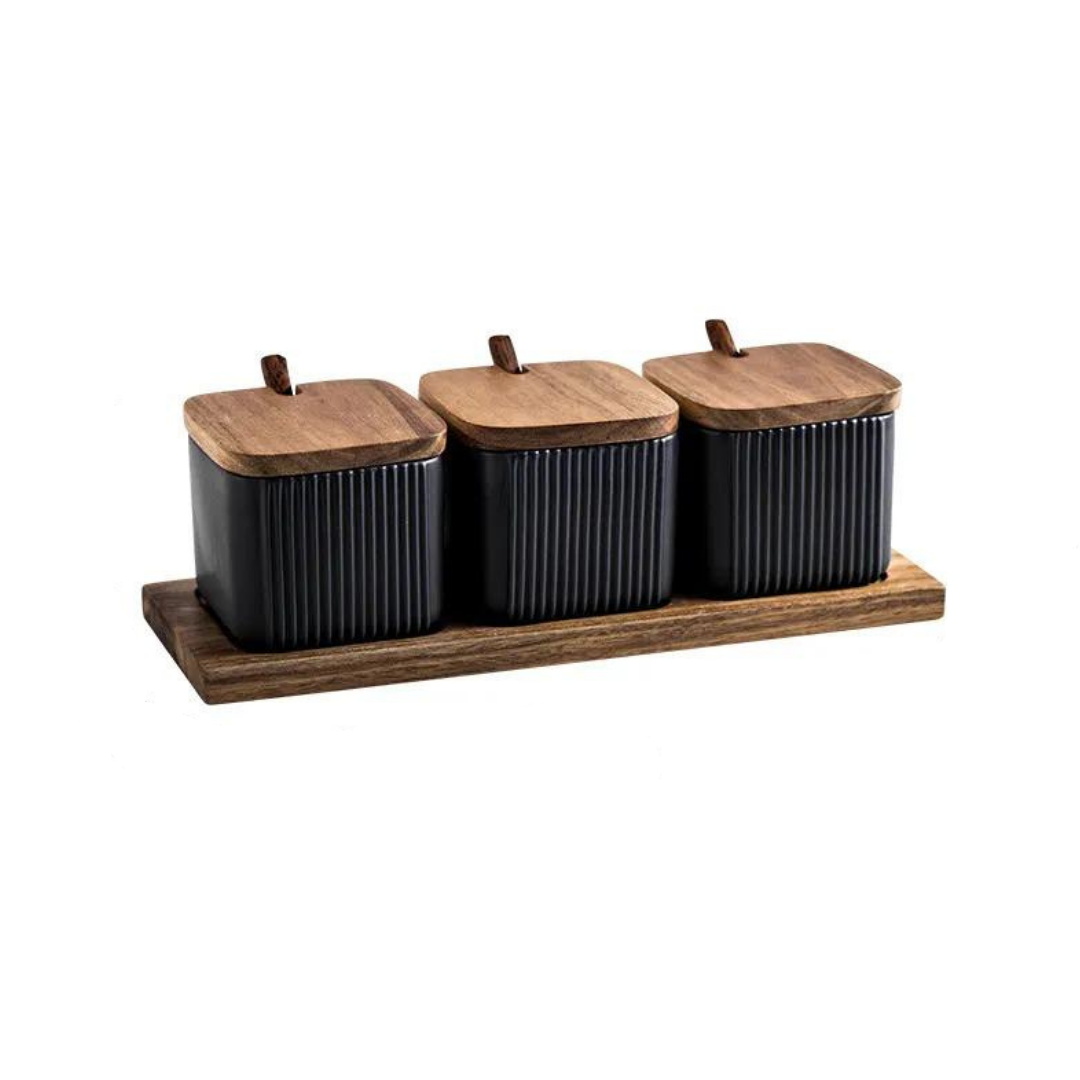 Ceramic Jars Set - Black