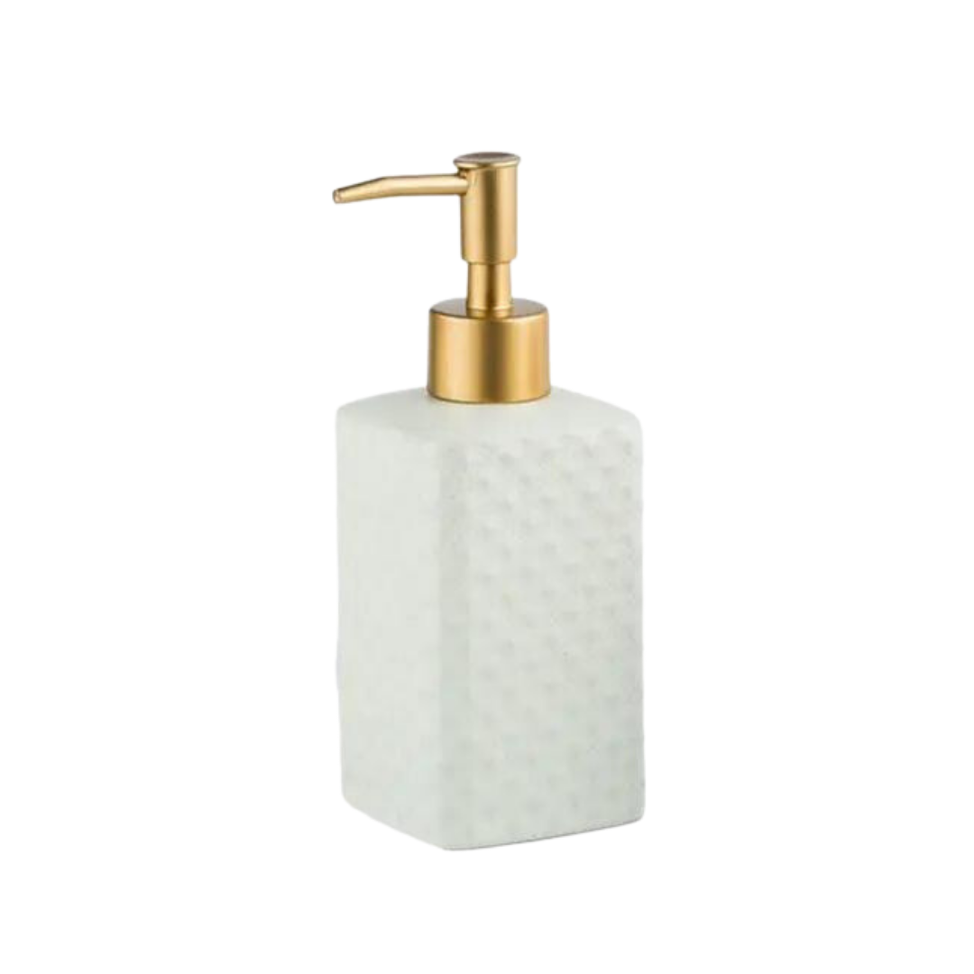 Rectangular Ceramic Soap Dispenser - White