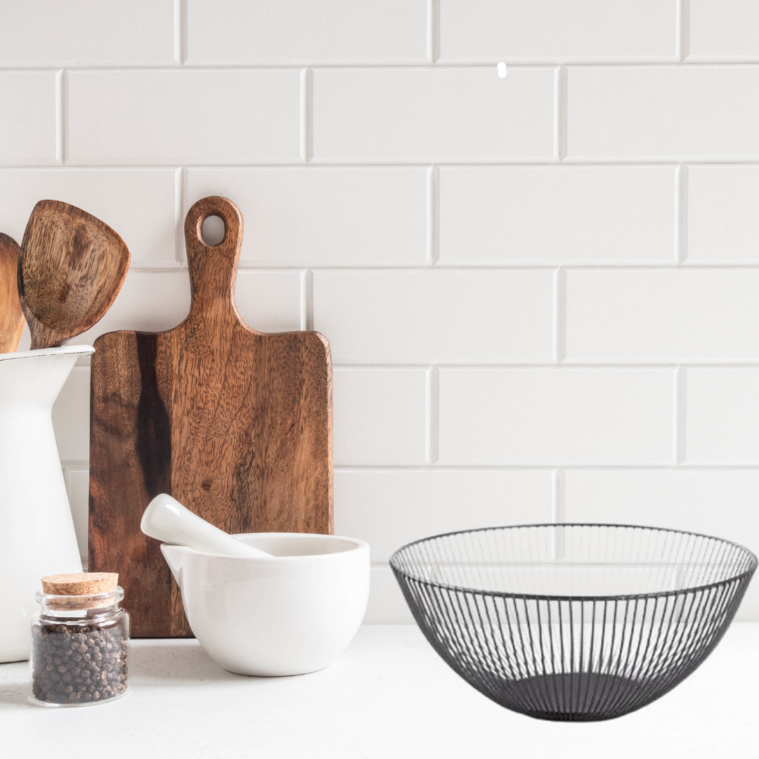 Round Metal Basket - Black