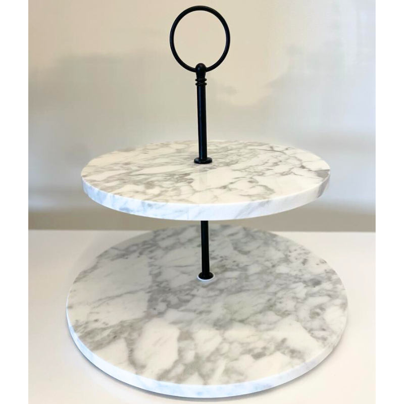 Two Tiered Marble Cakestand