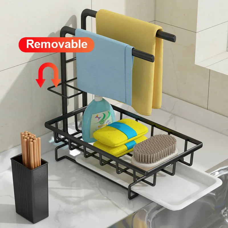 Stainless steel kitchen sink organizer