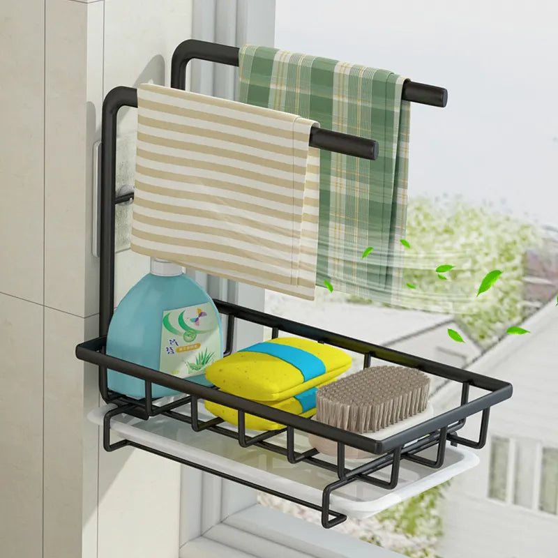 Stainless steel kitchen sink organizer