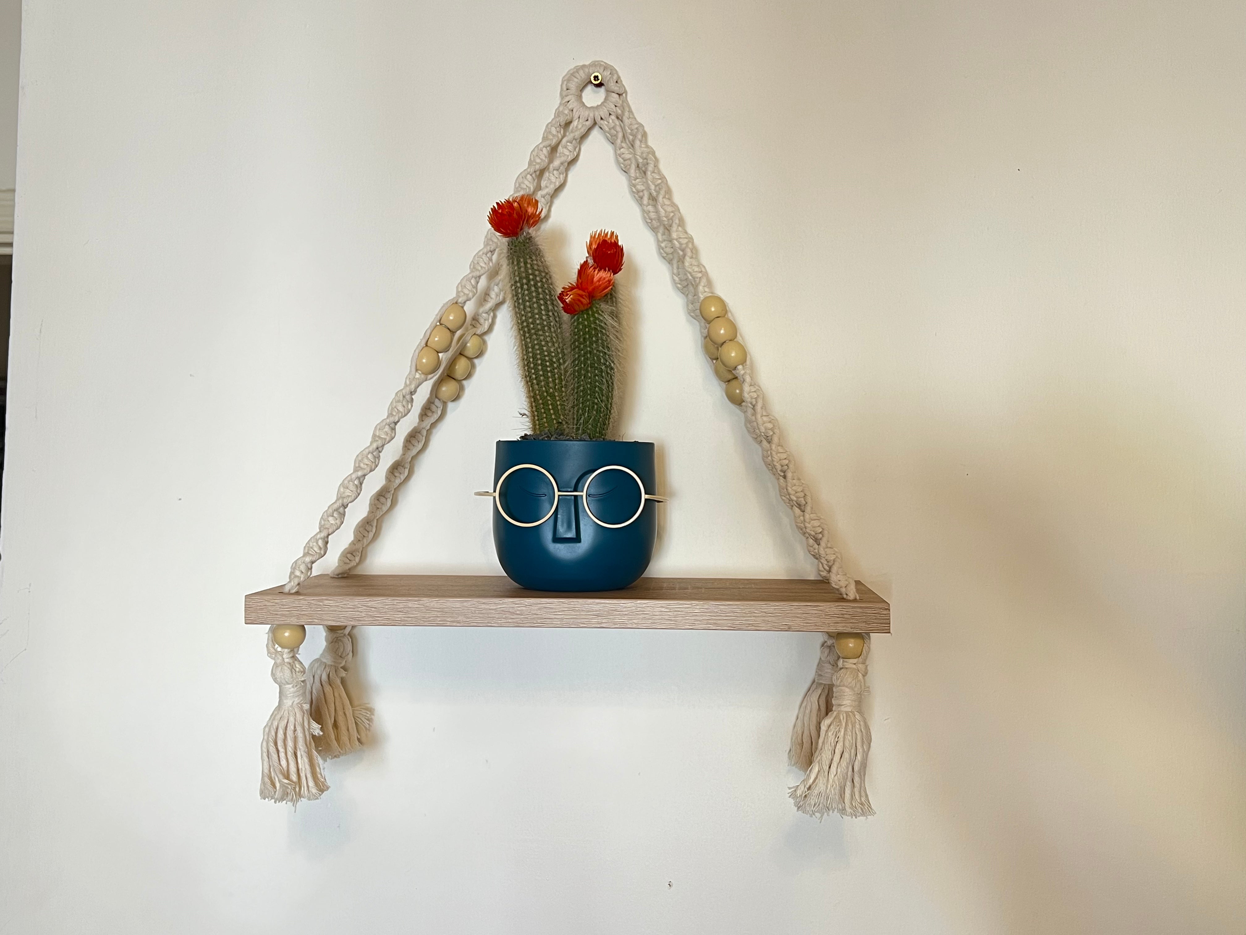 Wall Hanging Shelf - Macrame Design