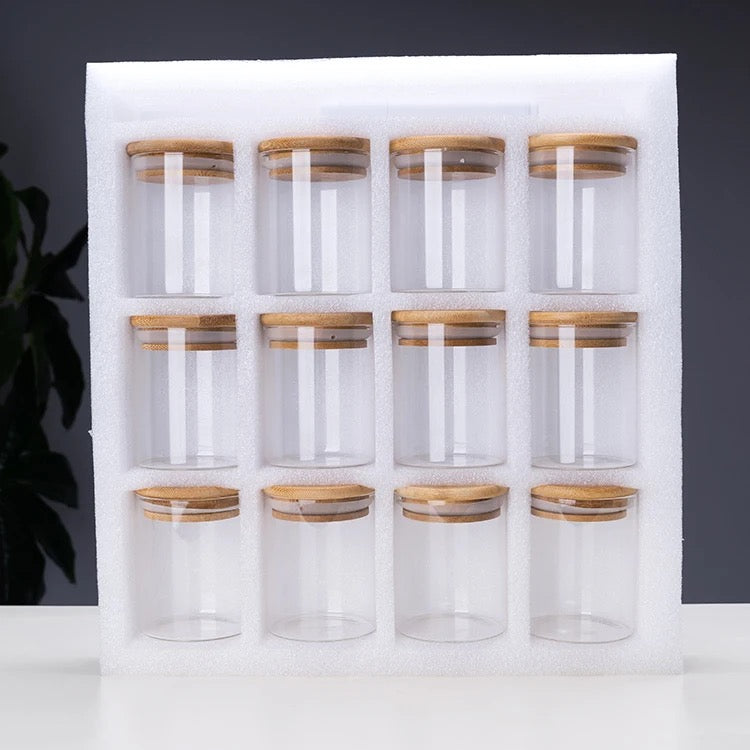 Glass Storage Jars - Set of 12