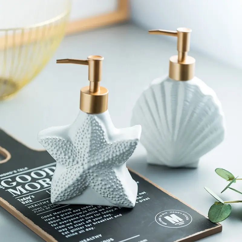 Seashell Ceramic Soap Dispenser