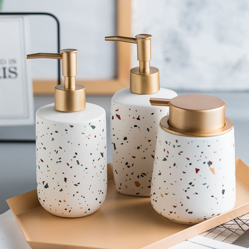 Terrazzo Inspired Ceramic Conical Soap Dispenser