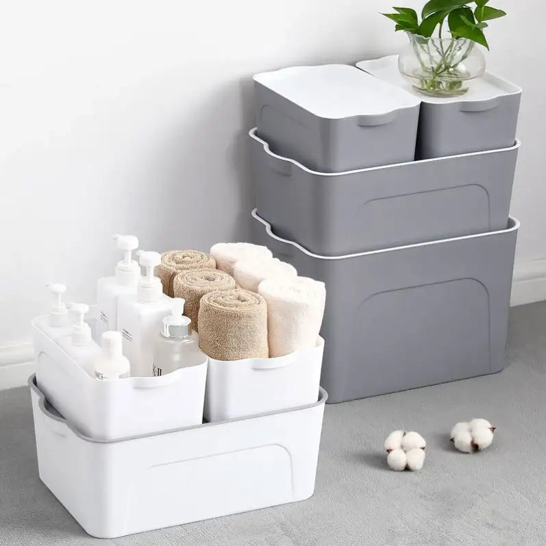 4-Piece Stackable Storage Boxes Set - White