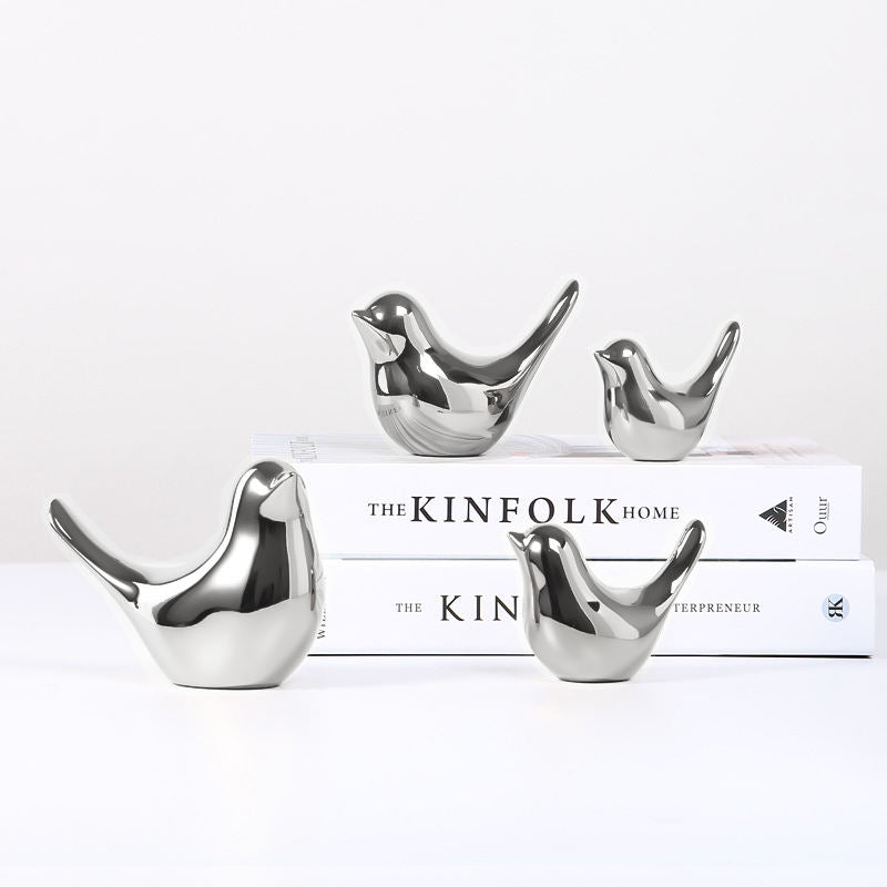 Medium Bird Ornament - Silver