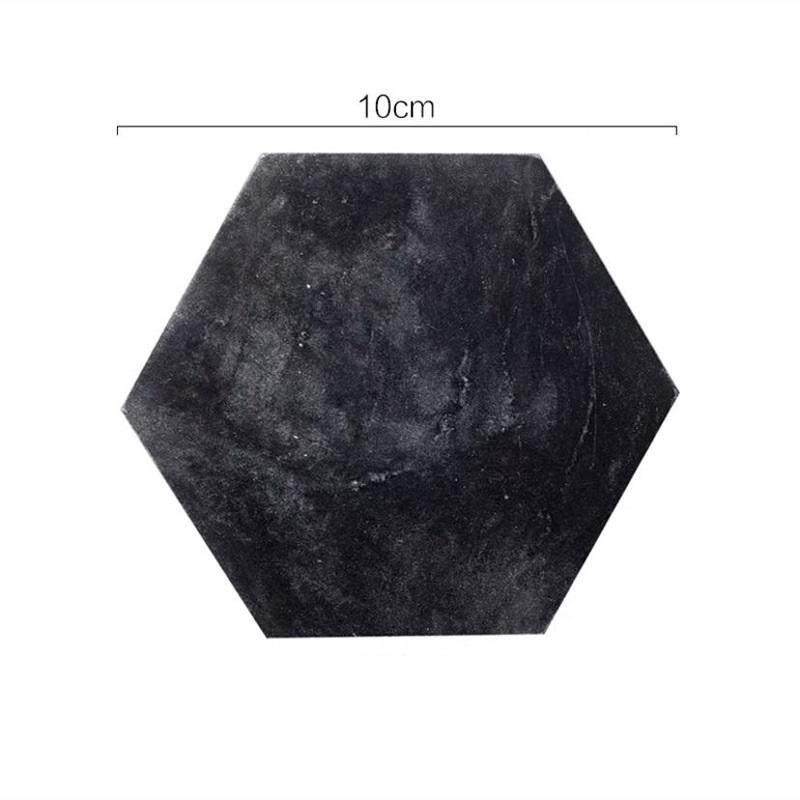 Marble Coaster - Hexagon - Black