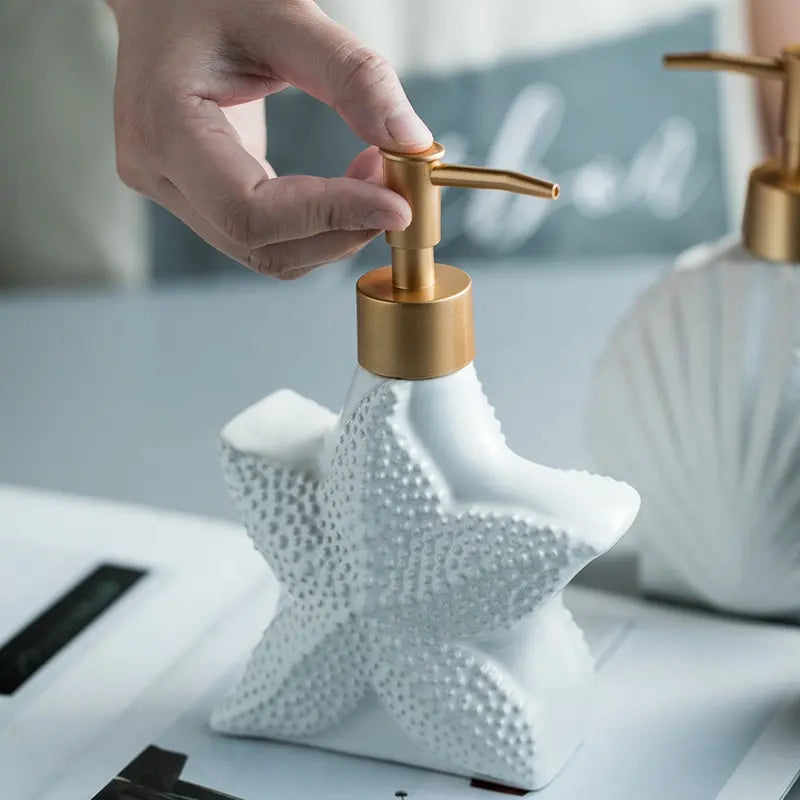 Seashell Ceramic Soap Dispenser