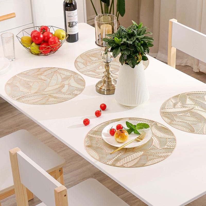 Placemat - Leaf Design - Gold