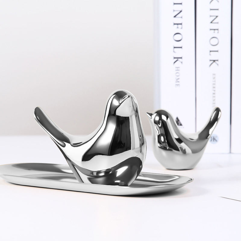 S Bird Ornament - Silver