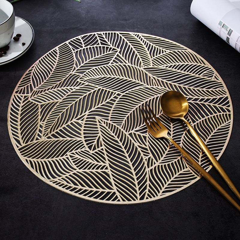 Placemat - Leaf Design - Gold