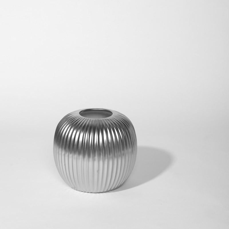 Round Ceramic Vase - Silver