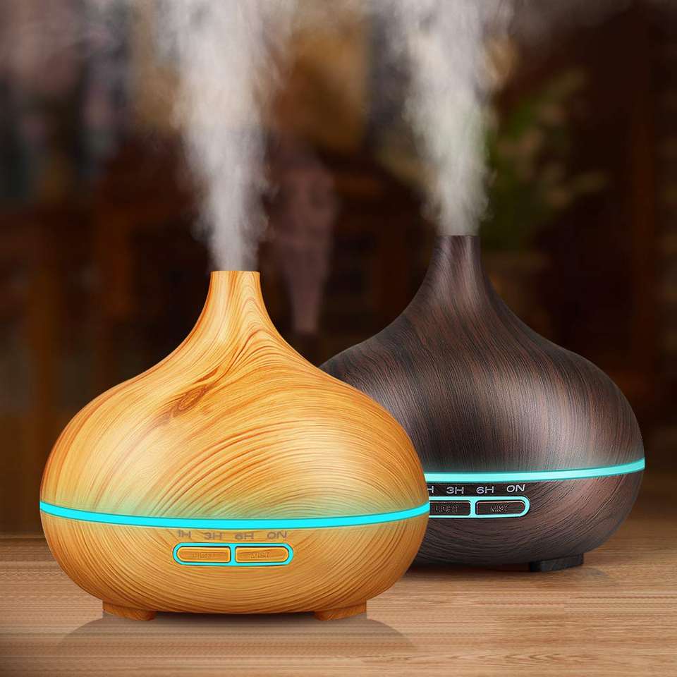 Wood Styled Aroma Humidifier - Light Brown