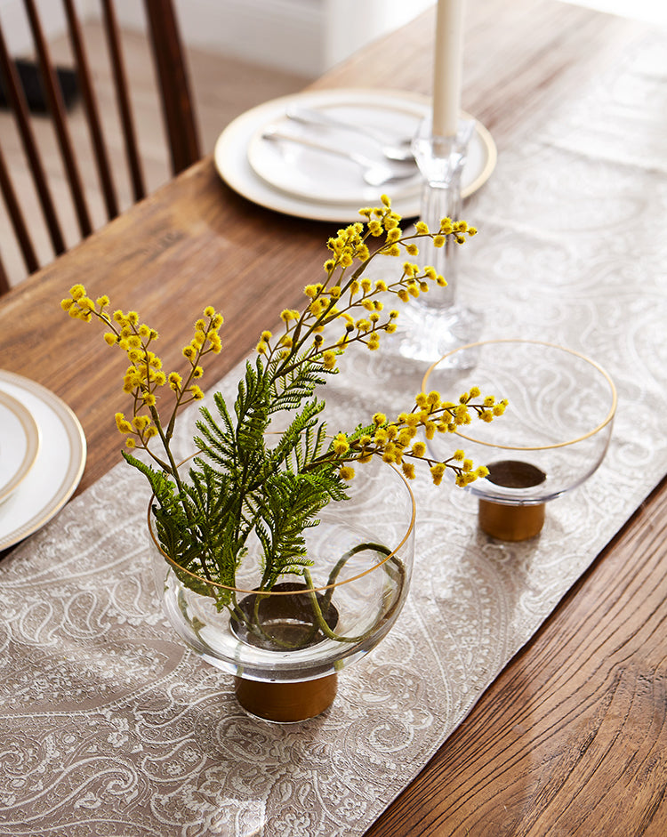 Glass Vase with Gold Bottom - Medium