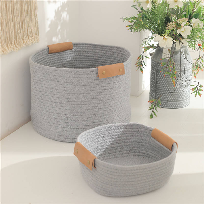 Woven Laundry Bags Set - Grey