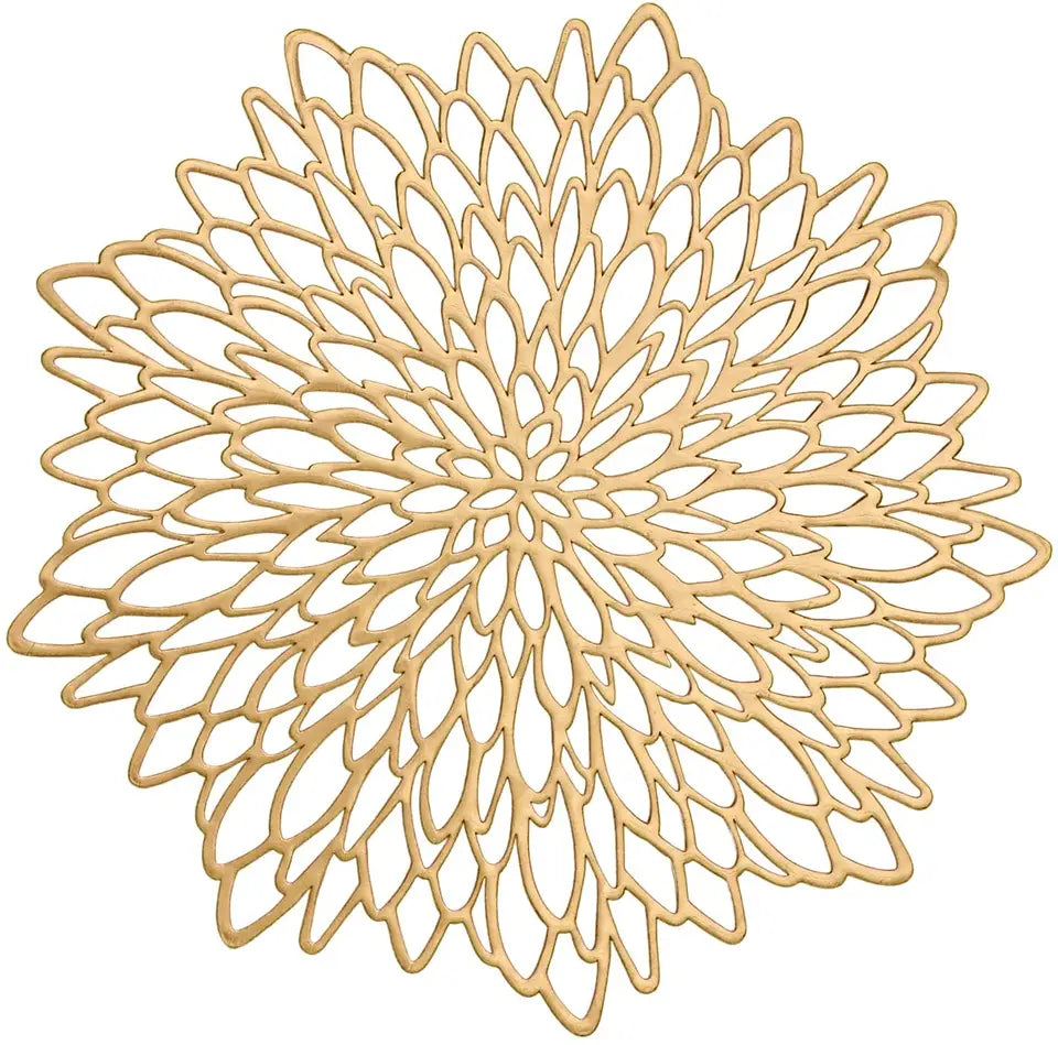 Placemat - Flower Design - Gold