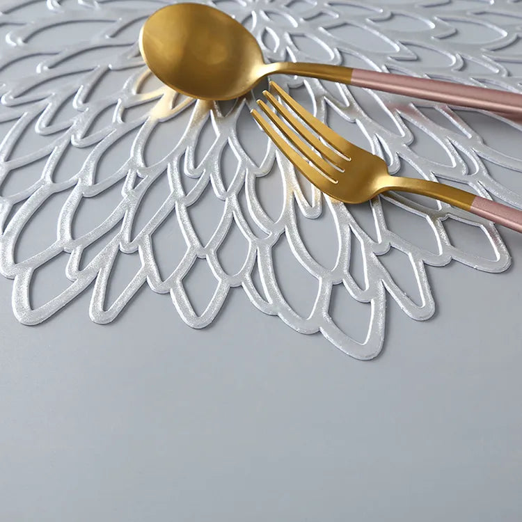 Placemat - Flower Design - Silver