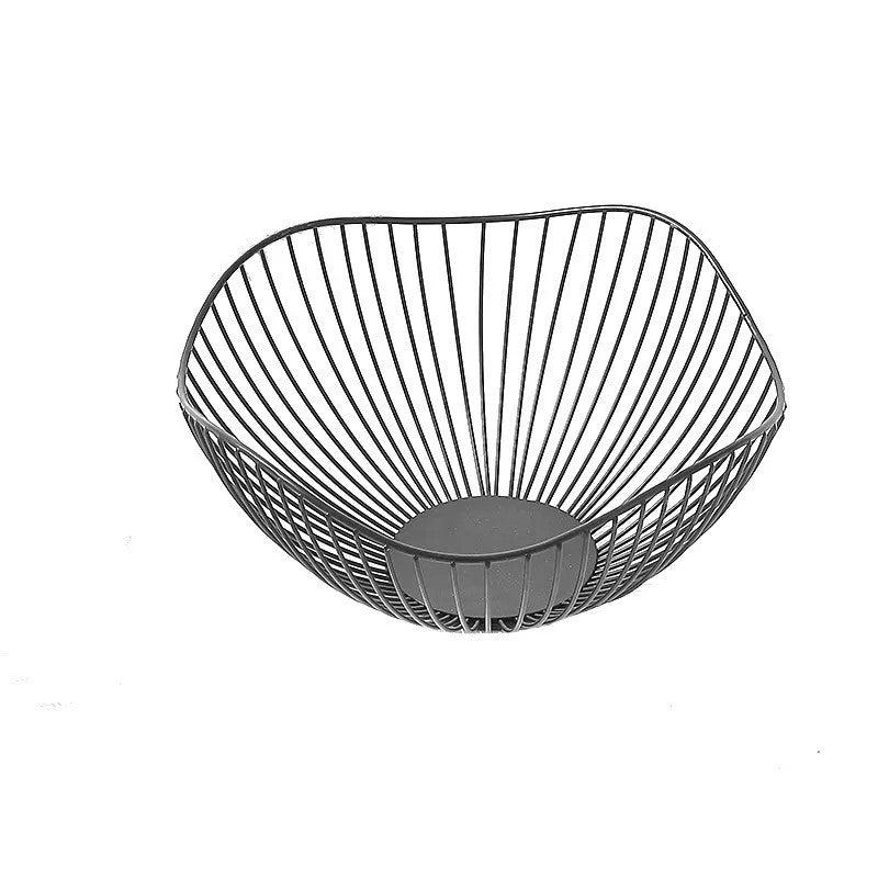 Curved Metal Matte Basket - Black