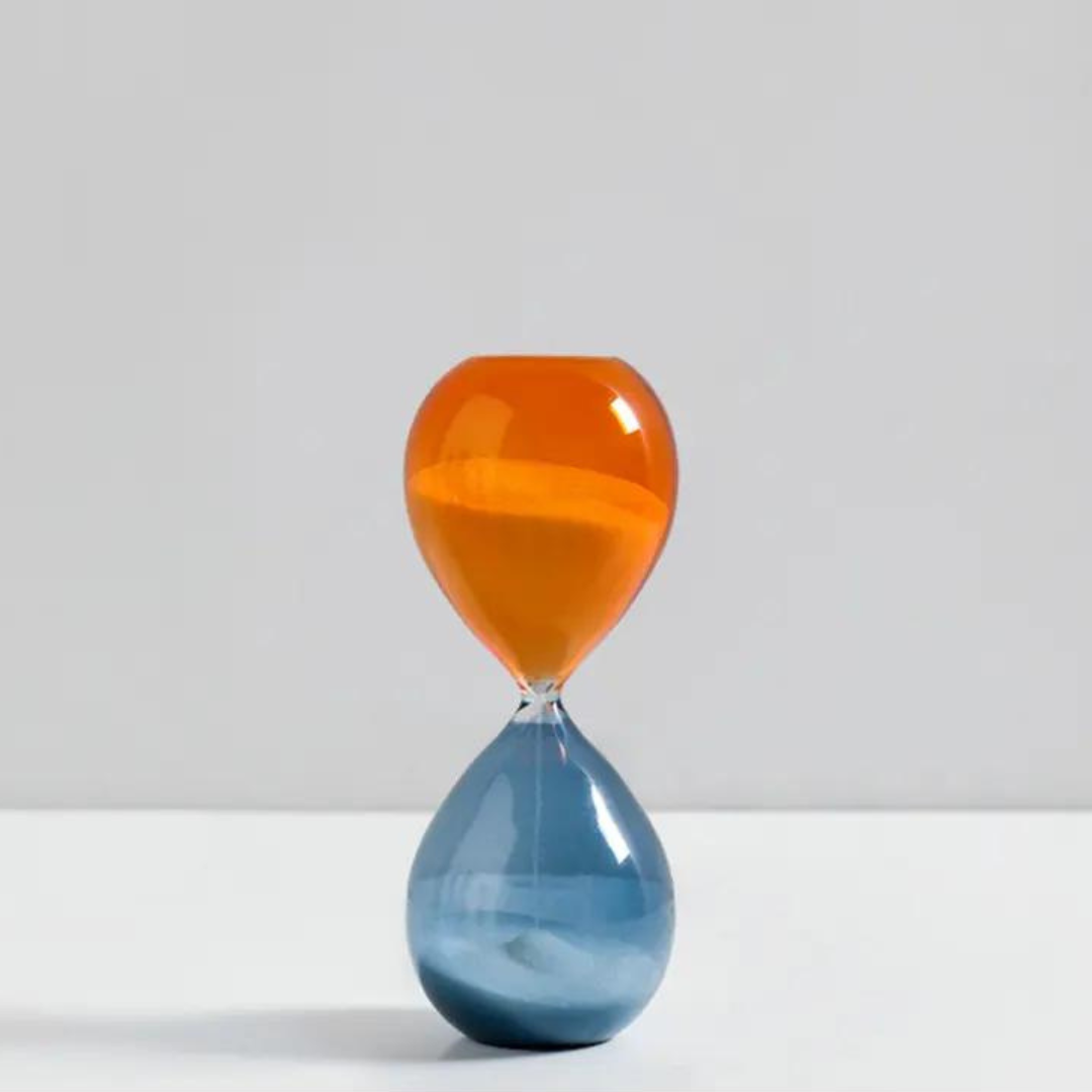 Orange and Blue 15-Minute Hourglass